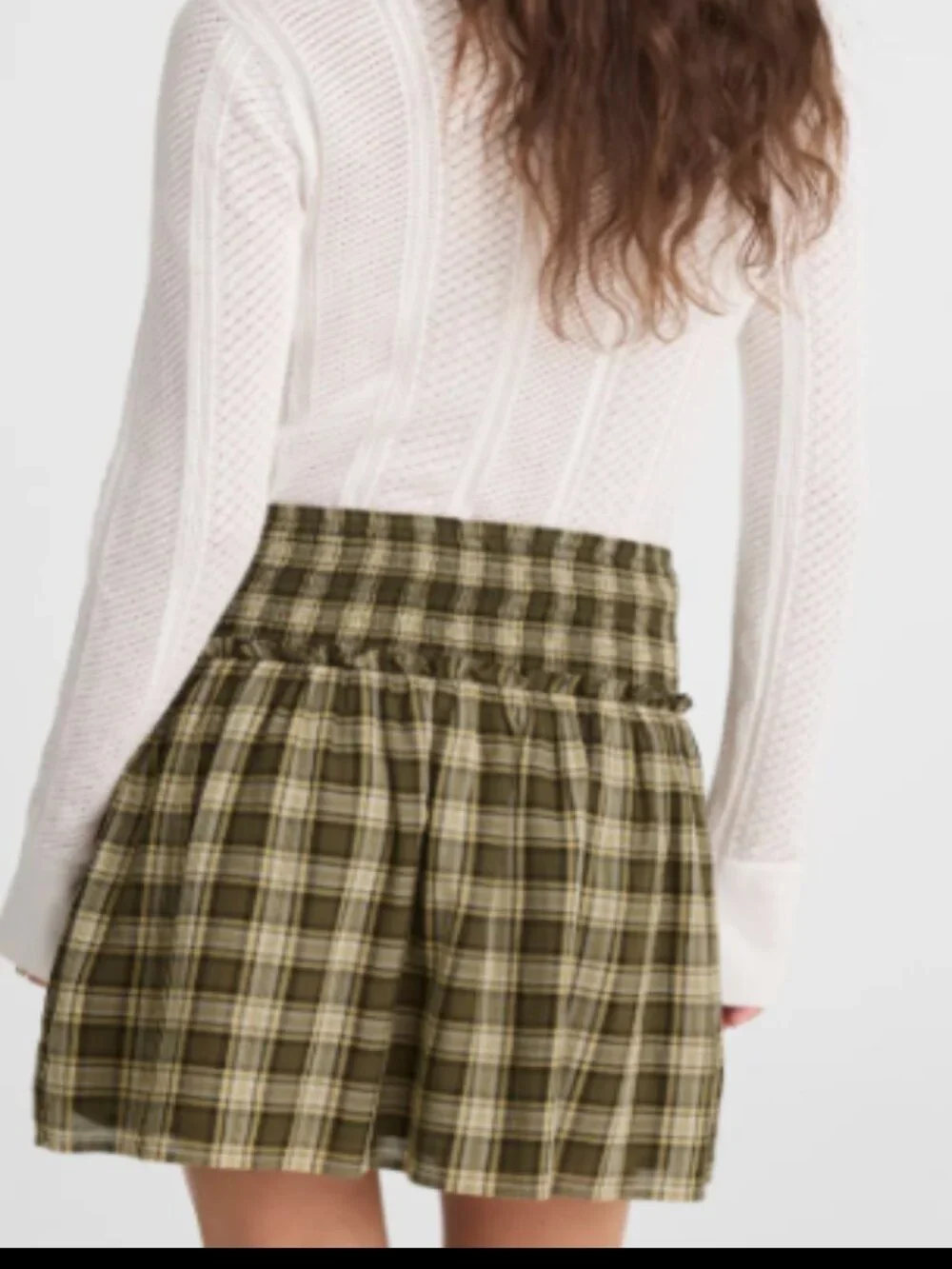 NWT Madewell Plaid Smocked-Waist Mini Skirt in 100% Cotton (M) - Picture 5 of 9
